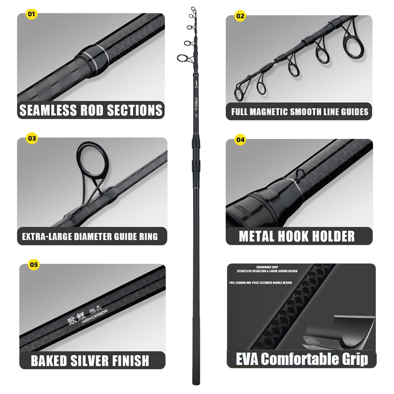3.0M-4.2M Carp Telescopic Fish - Fishing Rod Surf ulasan dan harga